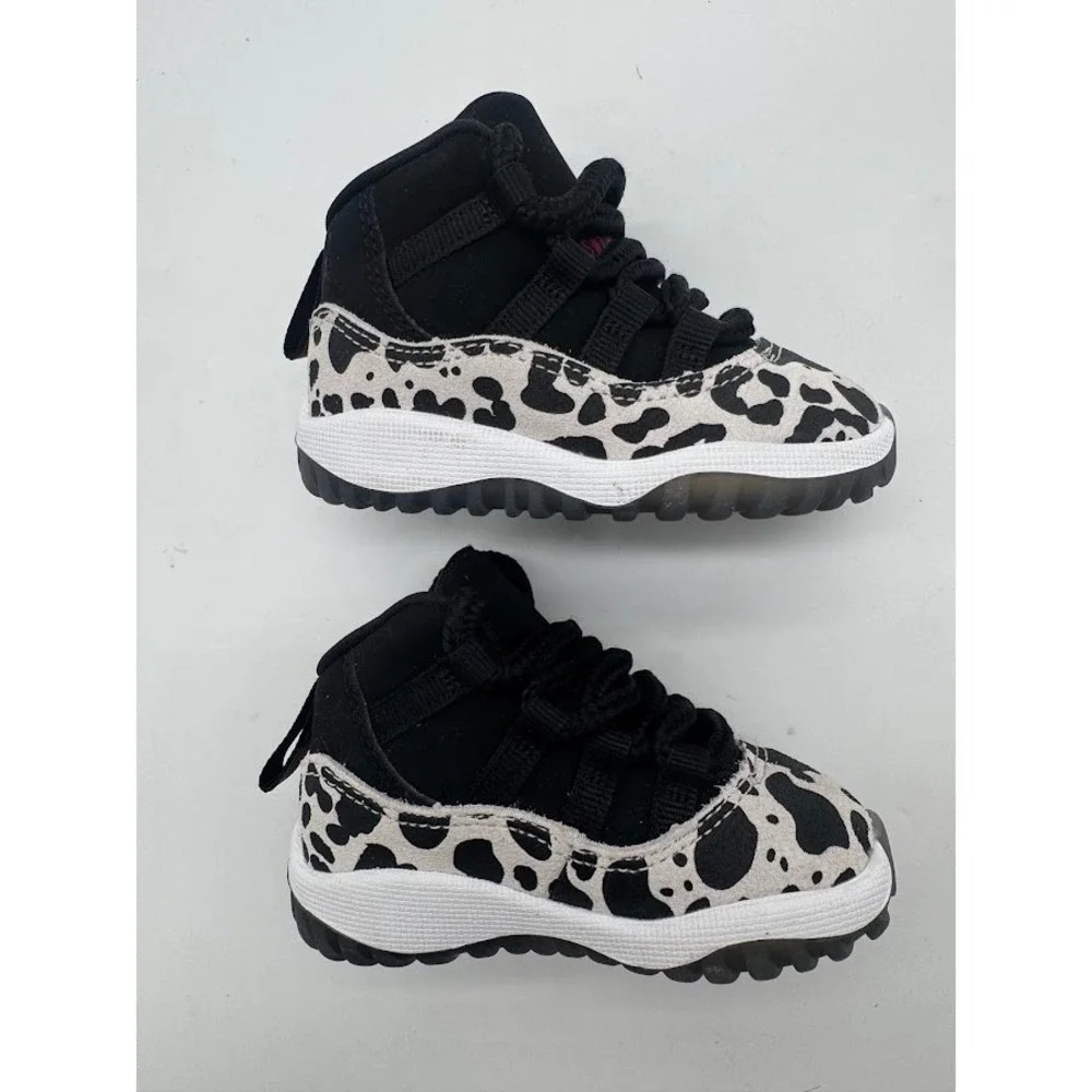 Jordan 11 Retro Little Flex Animal Instinct Black White DO3856-010 Toddler 4C